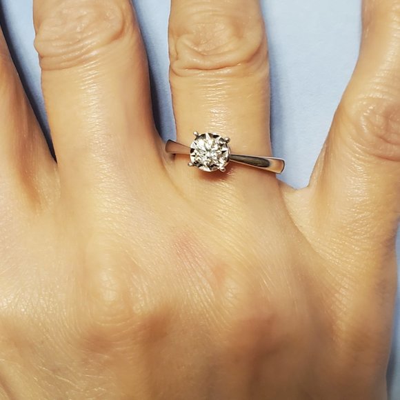New 14K Diamond Solitaire Engagement Ring - Picture 2 of 10